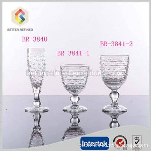 Hand pressed fancy champagne flutes wholesale